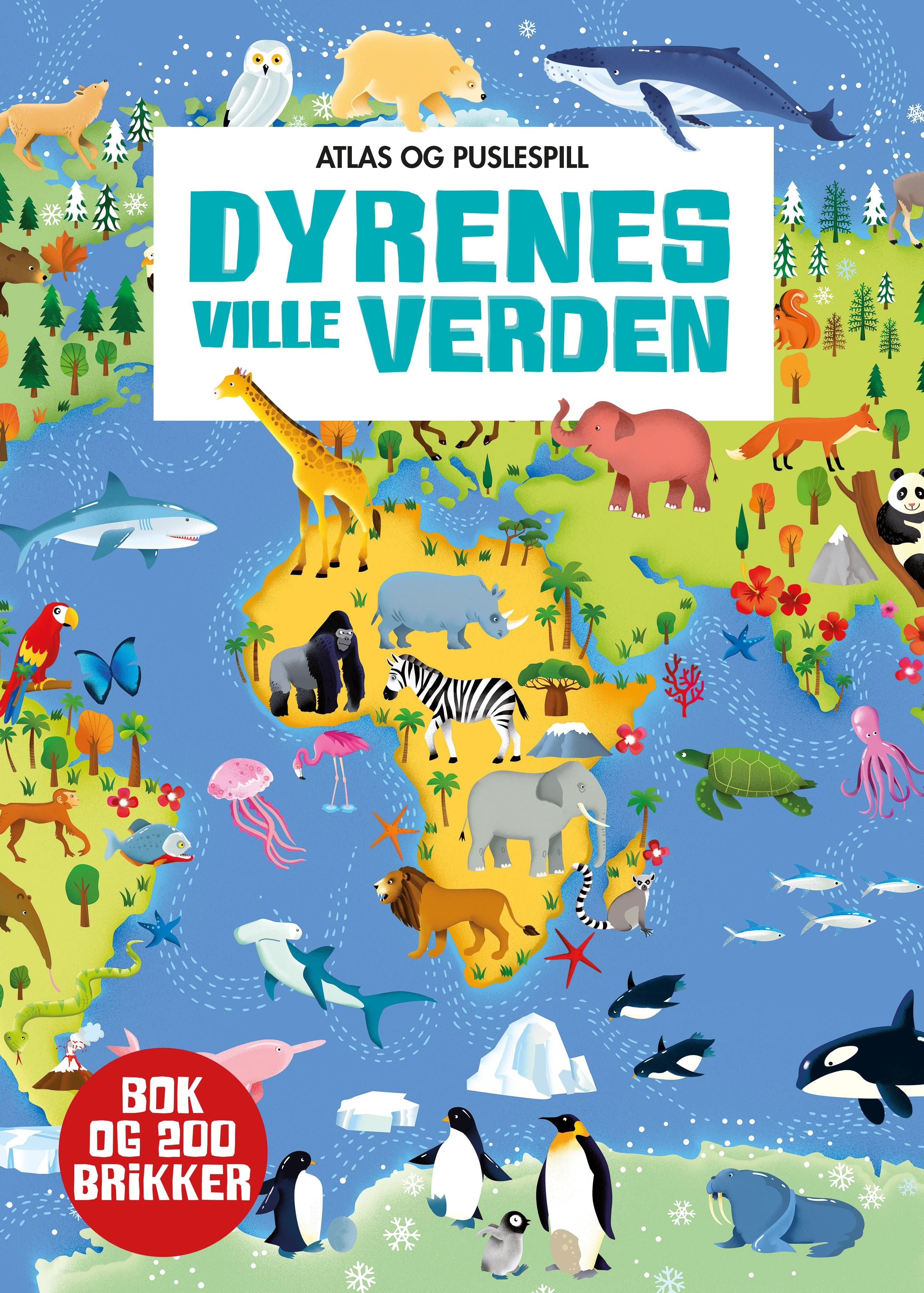 Dyrenes ville verden. Atlas og puslespill med 200 brikker
